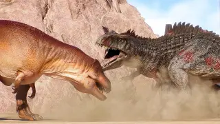 JWD GIGANOTOSAURUS vs ACROCANTHOSAURUS ARENA BATTLE - Jurassic World Evolution 2