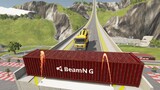 Cars vs Shipping Container/Cars Jumping with Giant Ramp - BeamNG.Drive