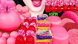 ASMR อาหารสีชมพู *เค้กป๊อป เจลลี่ไบท์ ไอศกรีมช็อคโกแลต