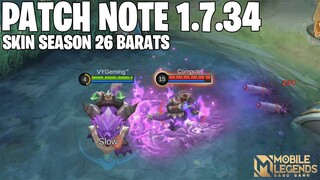 HANABI BUFF, MIYA BUFF, NATAN BUFF, MOSKOV BUFF, ZHASK BUFF, ITEM BARU - PATCH NOTE 1.7.34 MLBB