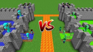 Minecraft Battle: NOOB AND PRO FORTRESS VS MONSTER FORESTRESS