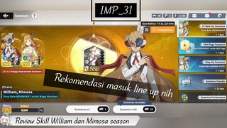 Review Skill William dan Mimosa season 7 & Rekomendasi Line up