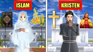 CINTA BEDA AGAMA! KRISTEN DENGAN ISLAM DI SAKURA SCHOOL SIMULATOR - KUMPULAN TIK TOK SAKURA