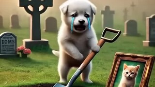 狗喜欢可怜的小猫