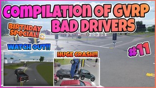 (Birthday Special!!) Compilation Of GVRP BAD DRIVERS #11 || Greenville ROBLOX