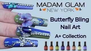 Unboxing Madam Glam A+ collection | Swatches with Butterfly Nail Art