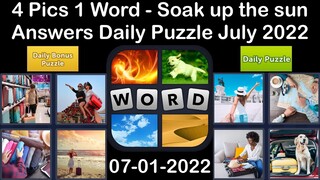 4 Pics 1 Word - Soak up the sun - 01 July 2022 - Answer Daily Puzzle + Bonus Puzzle