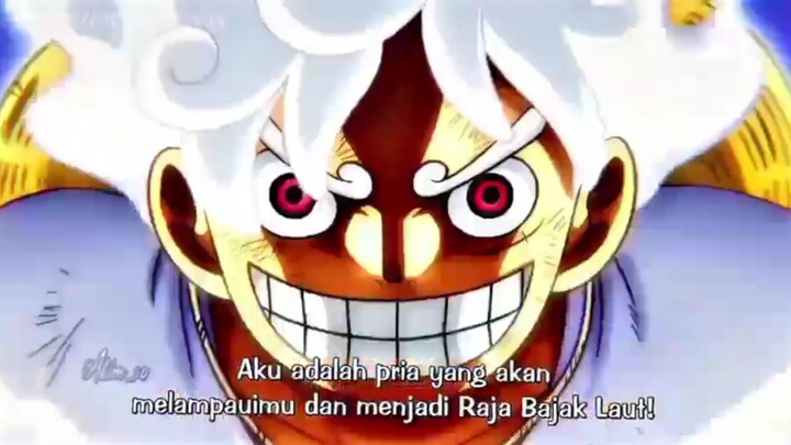 Momen pertama kali lufffy ngeluarin mode gear 5 saat lawan kaido