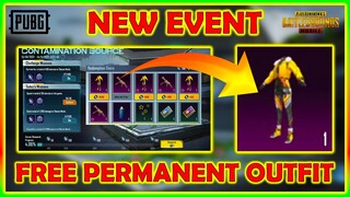 FREE PERMANENT OUTFIT | CONTAMINATION SOURCE NEW EVENT IN PUBG MOBILE | GET LEGENDARY SKIN FOR FREE