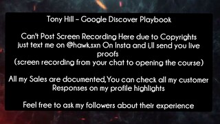 Tony Hill – Google Discover Playbook course download