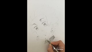 How to draw anime from demon slayer character easy method