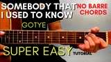 GOTYE - SOMEBODY THAT I USED TO KNOW CHORDS (EASY GUITAR TUTORIAL) for BEGINNERS