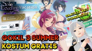 CUMA GAME INI YANG BERANI NGASIH 3 SUMMER KOSTUM GRATIS SOLO LEVELING