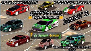 || Free Account Giveaway || Part 2 10 Glitch Cars   || Car Parking Multiplayer 4.8.4.9