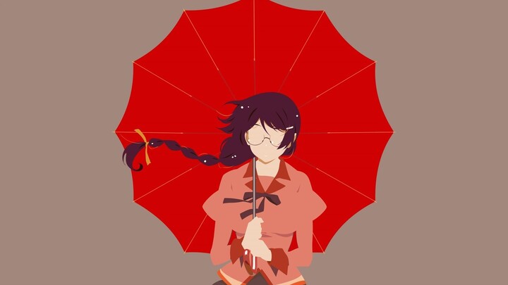 [Anime] Tsubasa Hanekawa Holding an Umbrella | "Wound Tale"