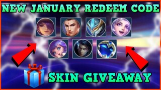 NEW ML JANUARY REDEEM CODE | SKIN GIVEAWAY | MOBILE LEGENDS BANG BANG |