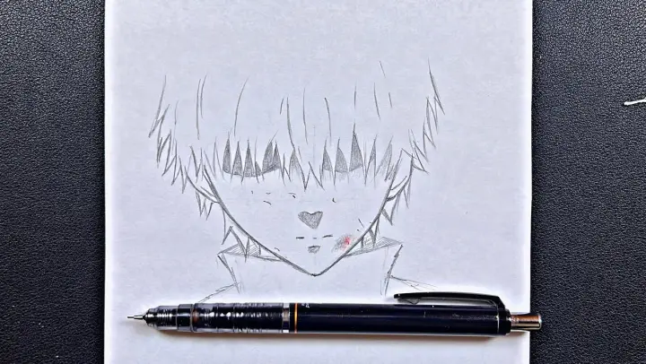 Easy anime drawing | how to draw kaneki Ken easy steps