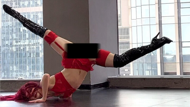 Have you ever seen someone doing a handstand in high heels? ~ Dangerous woman with acrobatic heels!