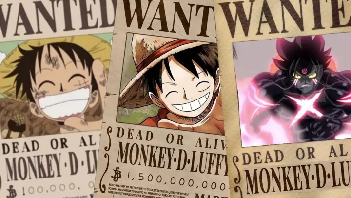 Monkey D. Luffy bounty evolution | One Piece