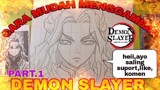 CARA yg sangat mudah menggambar anime DEMON SLAYER part.1 SKETSA