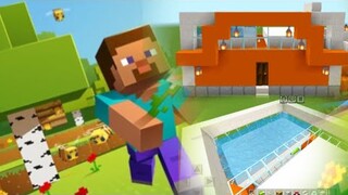 how to Minecraft air drop 💧modern house make full tutorial