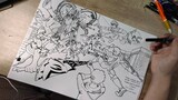 Drawing Fate Grand Order (FGO) Characters BATTLING AGAINST TIAMAT