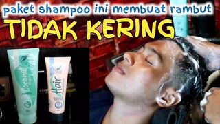 cara mengatasi rambut kering pria | review paket shampoo yang membuat rambut tidak kering