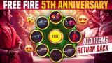 Free fire 5th anniversary OLD items return event - Garena free fire MAX