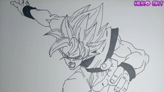 Cách Vẽ GOKU SSJ Dragon Ball Super theo nét vẽ của Toyotaro