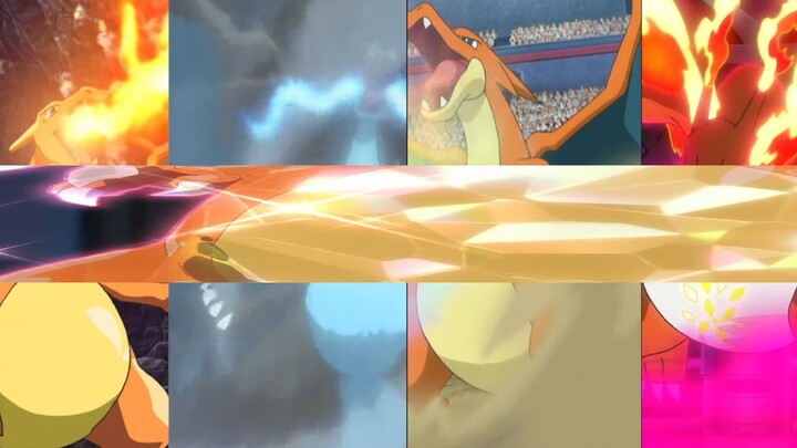 Charizard รูปแบบที่พัฒนาแล้วทั้งหมด (superวิวัฒนาการ xy, gigantism, การแปลงผลึก)