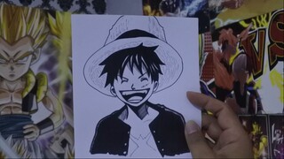 Menggambar Luffy Versi Manga, One Piece (Speed Drawing)