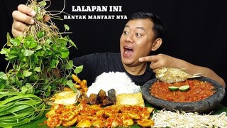 SUPER NIKMAT MAKAN JENGKOL BALADO IKAN ASIN SAMBAL TERASI + LALAPAN MENTAH ANTANAN PETE CINA