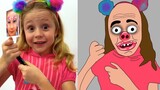 Nastya vẽ mặt cho cuộc thi sắc đẹp, Phim hài hước cho trẻ em |||  troll..i don't draw
