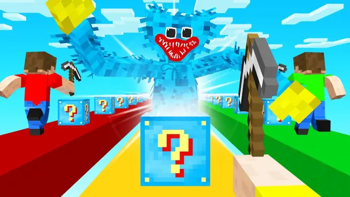 Minecraft 1v1v1 POPPY PLAYTIME Lucky Block Race! (Vs Friends)