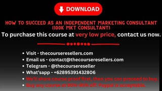 How to Succeed as an Independent Marketing Consultant (100K Mkt Consultant)