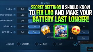 Secret SETTINGS in Mobile Legends to Fix Lag and Make Battery Last Longer ✓ MLBB - MARTHEUS