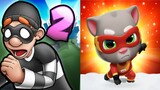 Robbery Bob 2 vs Talking Tom Hero Dash New Update Gameplay Android,ios Part 24