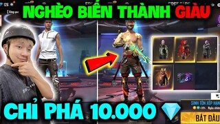 FREE FIRE | Hùng Mõm Thử Thách Phá 10.000 Kim Cương "Biến Acc Nghèo Thành Acc Giàu", Cực Vip ???