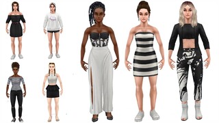 black and white lookbook ‘ outfit ideas | sims freeplay