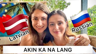 Pretty Russian and European Girl sing Filipino Song "AKIN KA NA LANG"