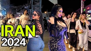 IRAN 2024 🇮🇷-  Night walk of Iranian Girls and Boys around Tehran city - Iran walking tour