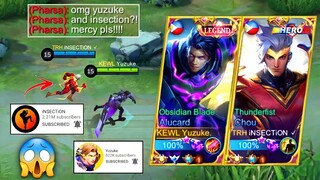 Yuzuke Meets iNSECTiON in Ranked GAME! | Top Global Alucard and Chou Connection!! 🔥 | KEWL x TRH! 😱