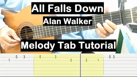 All Falls Down Guitar Lesson Melody Tab Tutorial Guitar Lessons for Beginners