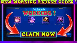 NEW WORKING REDEEM CODES MOBILE LEGENDS | REDEEM CODE MOBILE LEGENDS | 100% WORKING ! TRY NOW !