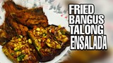 fried bangus and fried talong with ensalada // how to cook