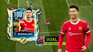 GOAT! CRISTIANO RONALDO 100 RATED REVIEW!!! GOAL SCORING MACHINE!! FIFA MOBILE 22