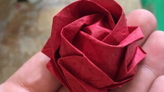 [Proses pembuatan] Cara melipat bunga mawar kertas - Kawasaki Rose