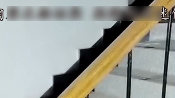 Blogger explores haunted house and finds bloody footprints on the stairs