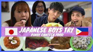 Japanese boys try Filipino Canteen Food for the First Time