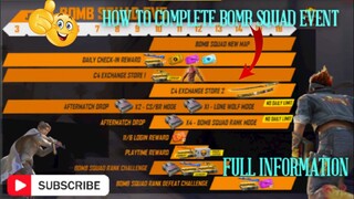 BOMB SQUAD 5V5 EVENT FREE FIRE FULL DETAILS 🤔 || HOW TO COMPLETE BOMB SQUAD 5V5 FREE FIRE